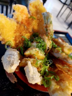 New Tempura dish added to the menu - vegan at Sushi Chungjeon 초밥충전 in Jeju