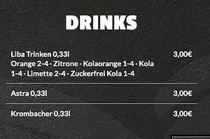 menu at Pizza Riotz in Muenster