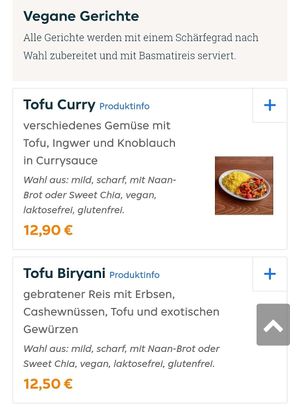 Vegane Gerichte at Raj Mahal - Altona in Hamburg