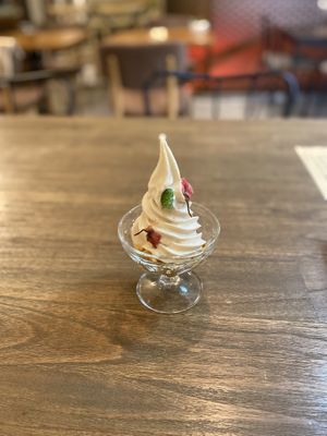 Cherry Blossom Softserve  at Rainbow Bird Rendezvous in Tokyo
