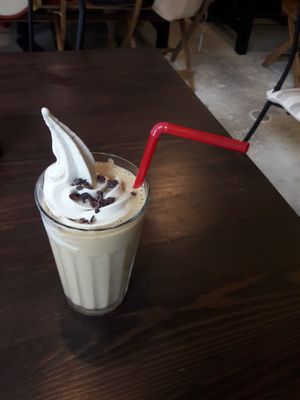 Coffee shake (with optional vegan softserve icecream)- I loved it!! at Rainbow Bird Rendezvous in Tokyo