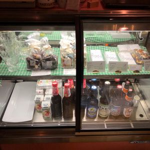 Display case at Rainbow Bird Rendezvous in Tokyo