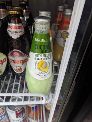 Coconut milk drink at Hyper Saad Elfar in Port Said