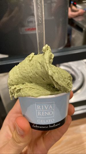 Delicious pistachio sorbet   at Rivareno - Plaça de la Llotja in Mallorca