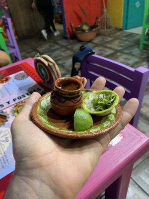 Little entrance bien Rica  at VR Cenaduria Vegaba in Mexico City