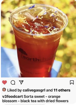 Slightly sweet Orange black tea sprinkled with fresh 🌸 flowers at V3 PDX in Portland