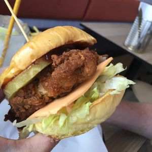 The Maui burger! at Lovechild Kitchen + Bar in Mermaid Beach