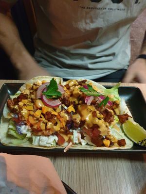 Spicy chicken tacos at Lovechild Kitchen + Bar in Mermaid Beach