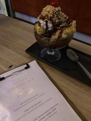 No mercy! Fried Banana Split Sunday! The Bomb. at Lovechild Kitchen + Bar in Mermaid Beach