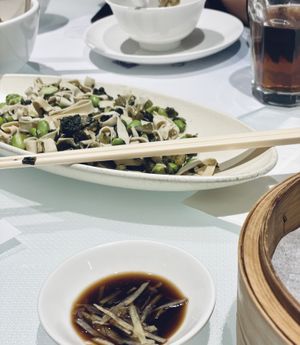  Stir fried tofu skin with Edamame at Crystal Jade 翡翠拉麵小籠包 in New Territories