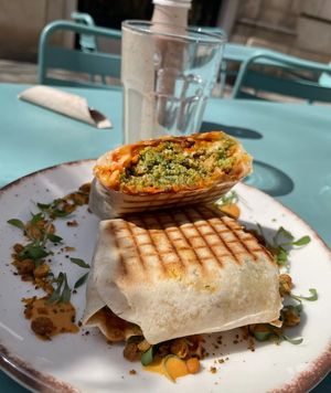 falafel wrap at BeBo Cold Press -  Passeig de Sant Joan Bosco in Barcelona