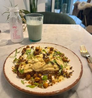 Hummus toast  at BeBo Cold Press -  Passeig de Sant Joan Bosco in Barcelona