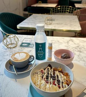 specialty coffee, ginger shot, açai bowl, alkaline water, juice. at BeBo Cold Press -  Passeig de Sant Joan Bosco in Barcelona