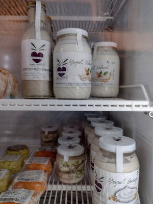 Vegan yogurth at Farmer's Market Playa in Playa Del Carmen