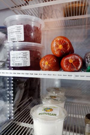 Vegan products at Farmer's Market Playa in Playa Del Carmen