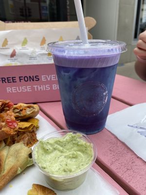 Blue Matcha at Fons Empanadas in Chicago