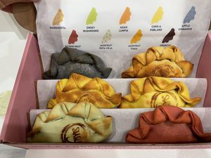 A selection of 6 flavor options  at Fons Empanadas in Chicago