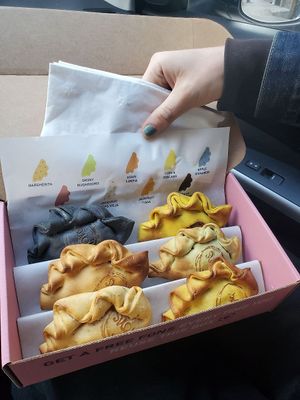 These were all delicious! Sweet potato chili, Tinga, Margherita, Smoky mushroom, Lumpia, and Corn/poblano. at Fons Empanadas in Chicago