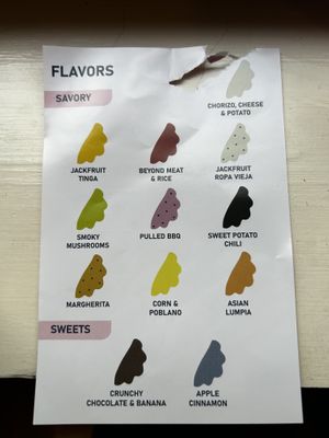 Empanada options  at Fons Empanadas in Chicago