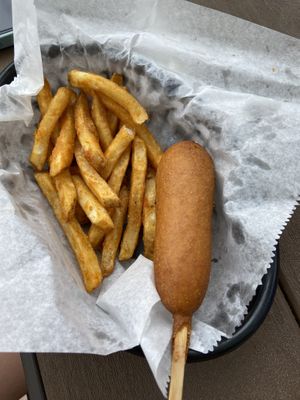 All Plant Corn Dog (for the kids)  at Blind Pig Pub in Fort Collins