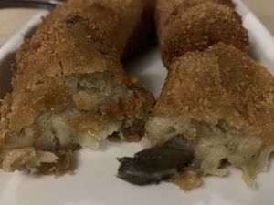 Mushroom croquettes  at El Drac al Cau del Llop in Girona