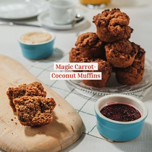 Vegan wortel-kokosmuffins met walnoten en specerijen. Perfect als gezond ontbijt, bij je brunch, als zoete snack tussendoor of bij de thee! at Solid Stash in Kortrijk