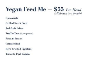 Vegan Feed Me menu at Repeat Offender in Elwood