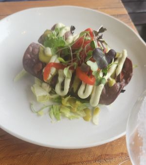 Jackfruit tacos - crispy, warm, creamy, soo good at Repeat Offender in Elwood