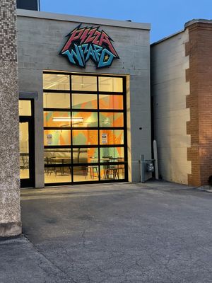 Pizza wizard store front  at Pizza Wizard in Rochester