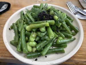 Bland green bean salad   at At The Heads in Barwon Heads