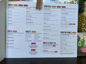 Menu at 4 Suns Fresh Juice in Evanston