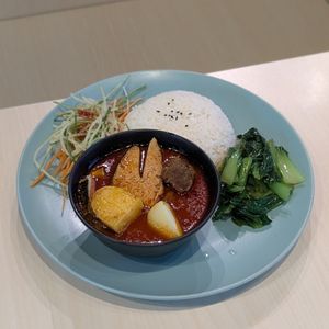 Vegan Curry Fish Rice at Veggie House 一芳 - Simei in East Singapore