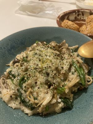 Creamy mushroom risotto   at Vegeater in Tokyo