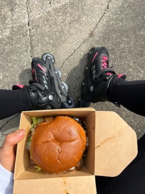 My burger & skates at Vegan Gator Food Truck in Gainesville