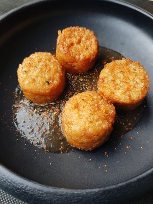 Albóndigas de tofu con huitlacoche at Kokken in Bilbao