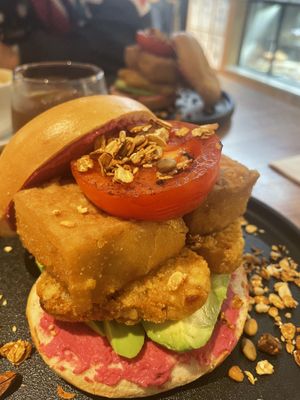 Vegan bagel  at Lan Coffee in Thornbury