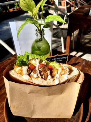 Vegan cauliflower shawarma  at Milk & Honey in Koh Tao
