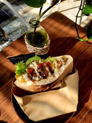 Vegan cauliflower shawarma  at Milk & Honey in Koh Tao