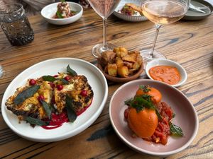 Cauliflower, arancini and patatas bravas at Rústico At Hay Shed Hill in Wilyabrup