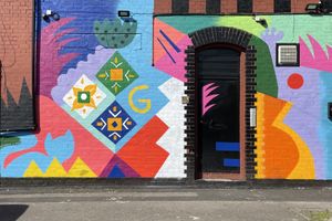 Logo at Gannoush in Liverpool