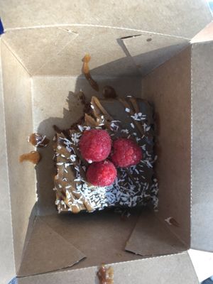 Brownie - wonderful and berries were so fresh! at Living Kitchen - South End in Charlotte