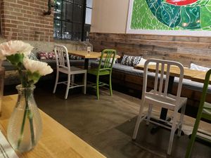 Some bench seating at Living Kitchen - South End in Charlotte