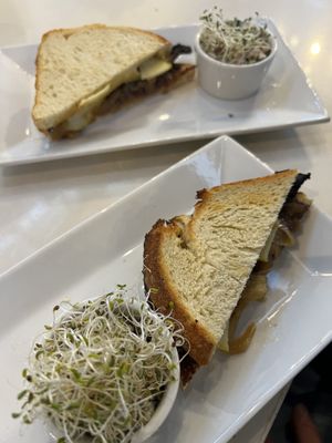 Epic grilled cheese with broccoli waldorf salad. So good!! #Veganuary at Living Kitchen - South End in Charlotte