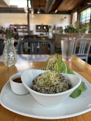 Amazing brunch! I had the collard wrap and mini broccoli waldorf salad   at Living Kitchen - South End in Charlotte