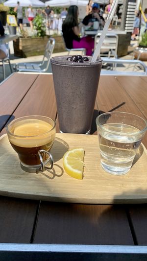 Grey Hulk smoothie, espresso   at Living Kitchen - South End in Charlotte