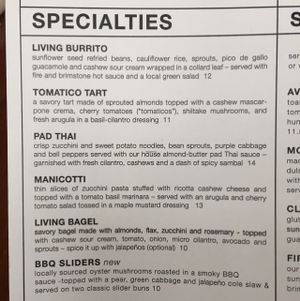 Specials at Living Kitchen - South End in Charlotte