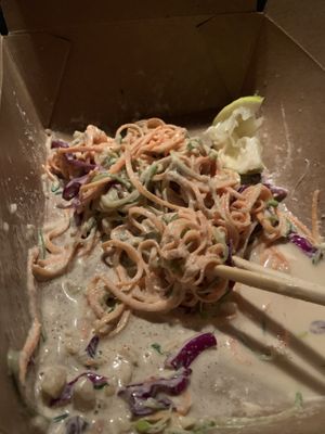 Pad Thai: frío y fresco  at Living Kitchen - South End in Charlotte