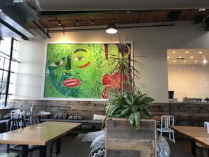 Interior mural and decor at Living Kitchen - South End in Charlotte