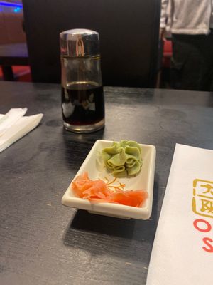 Wasabi and pickled ginger   at Osaka Sushi in Rochester