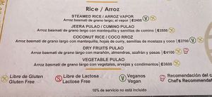 Vegan rice dishes at Indian Palace - Barrio Escalante in San Jose